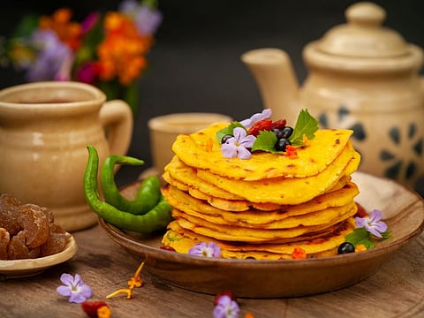 Besan Chilla or chickpea-based savoury pancakes