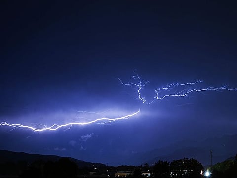 The engineers were injured in the lightning strike during the inspection of IndiGo's scheduled flight.