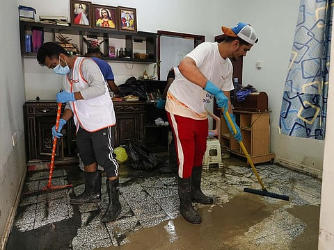 Volunteers cleaned up the home of Manoj Alex and others affected by recent floods in Fujairah