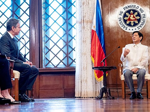 US Secretary of State Antony Blinken meets with Philippine President Ferdinand Marcos Jr. at the Malacanang Palace in Manila, on August 6, 2022.