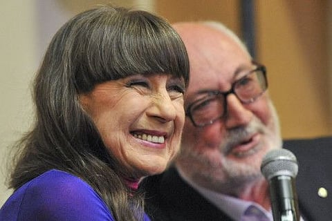 Seekers lead singer Judith Durham with fellow band member and guitarist Athol Guy
