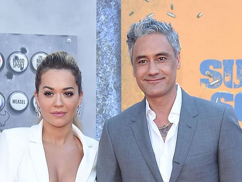 Rita Ora and Taika Waititi arrive for the ‘Suicide Squad’ premiere on August 2, 2021.