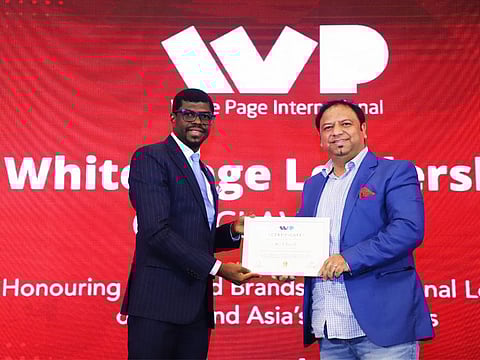 Mir K Rasool being awarded at the Leadership Conclave held in New Delhi