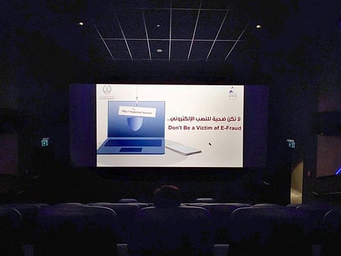 The dangers of fraud and electronic extortion are now being beamed on cinema screens in all languages in Sharjah.