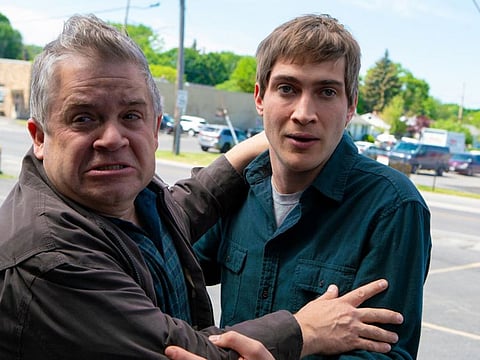 Patton Oswalt, left, and James Morosini in “I Love My Dad.”