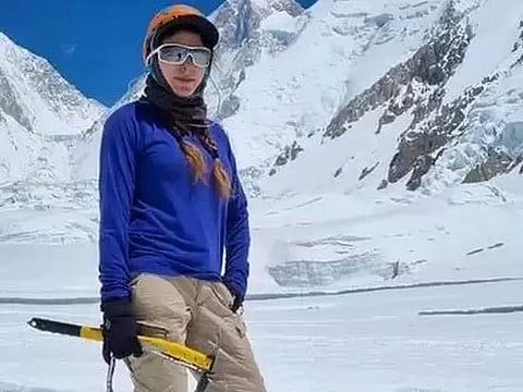 Dubai-based Pakistani mountaineer Naila Kiani scaled Gasherbrum-1 (G-I) Friday morning to achieve the rare honour of climbing three peaks above 8,000 metres in Pakistan.