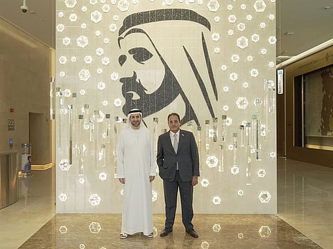 Moafaq Ahmed Al Gaddah (right) with Dr Abdulkareem Sultan Al Olama at Al Jalila Foundation