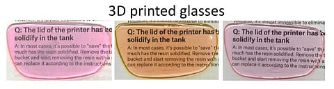 Researchers at Khalifa University have developed lenses using transparent resin mixed with two wavelength-filtering dyes to provide a tinting effect.