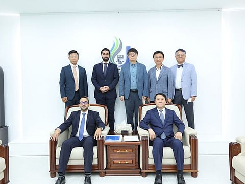 Sheikh Fahim Al Qasimi during his visit to the Jeju National University during the DGR delegation visit to South Korea