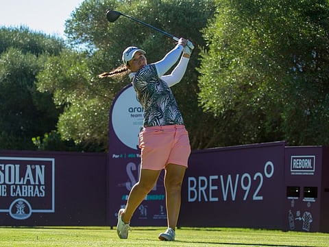 Dubai-based Kristyna Napoleaova, in action during her first round 72.