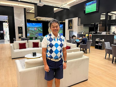 Stephen Hong, MyGolf Dubai Academy Director at home at Dragon Mart 2, Dubai.
