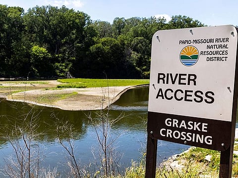 The Elkhorn River had no one tubing down the river on Thursday, Aug. 18, 2022, in Omaha, Nebraska.