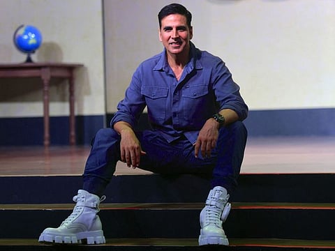 Bollywood actor Akshay Kumar poses for pictures during the trailer launch of his upcoming psychological crime thriller Hindi-language film 'Cuttputlli' in Mumbai on August 20.