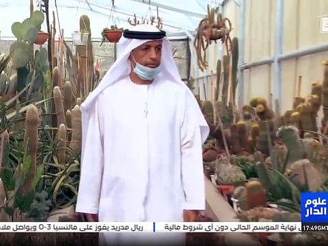 Frame from Obaid Rashid Al Mazroui's TV interview