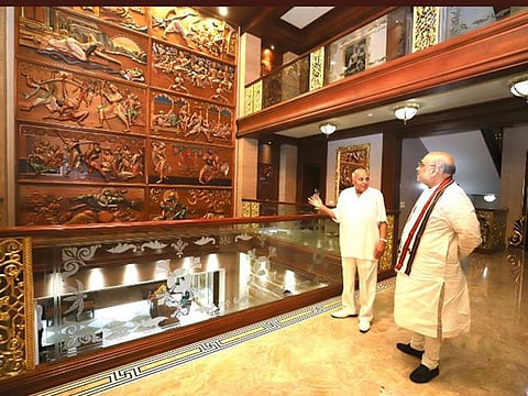 Amit Shah met Telugu media baron Ramoji Rao on Sunday night in Hyderabad.