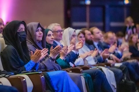 Sheikha Latifa bint Mohammed (second from left) at the opening ceremony of the International Council of Museums (ICOM) General Conference 2022 in Prague, Czech Republic on Tuesday