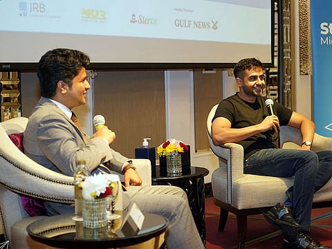 Siby Sudhakaran and Nikhil Kamath at the Startup Middle East Enterprise Forum.