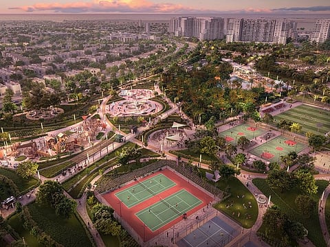 Aldar's energy-efficiency project will enhance efficiency across a range of Aldar hotels, schools, commercial, leisure, retail, and residential buildings. Photo shows Aldar Yas Park Gate.