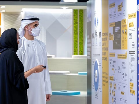 Sheikh Khaled bin Mohamed bin Zayed Al Nahyan at Abu Dhabi Department of Education and Knowledge (Adek)