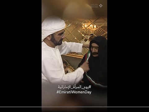 The short clip also showed His Highness Sheikh Mohammed bin Rashid Al Maktoum honouring Emirati women