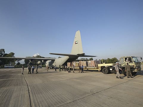 A UAE military aircraft used to transport aid to flood-hit Pakistan.