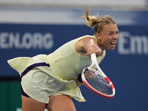 Anett Kontaveit beat Jaqueline Adina Cristian on day one of the 2022 U.S. Open at USTA Billie Jean King National Tennis Center to set up a clash against Serena Williams next.