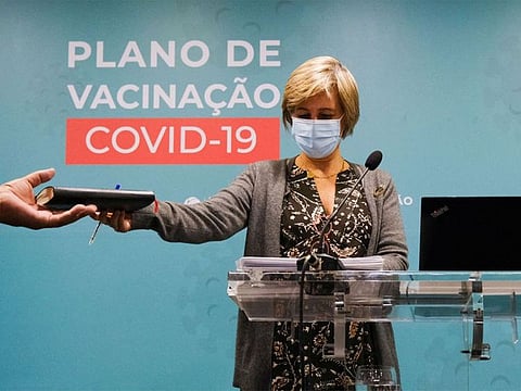 Portugal's Health Minister Marta Temido arrives at a news conference regarding the coronavirus (COVID-19) situation in Lisbon, Port