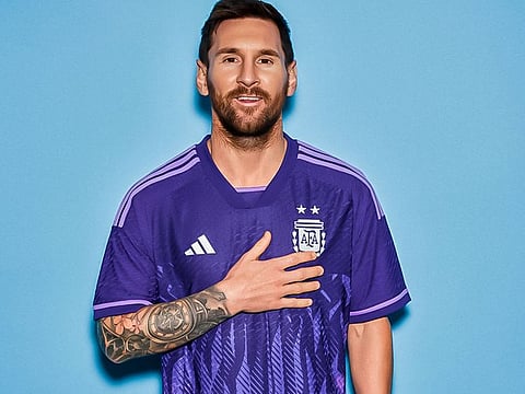 Lionel Messi will be hoping to take the 2022 Qatar World Cup by storm in the new purple Argentina away kit by Adidas.