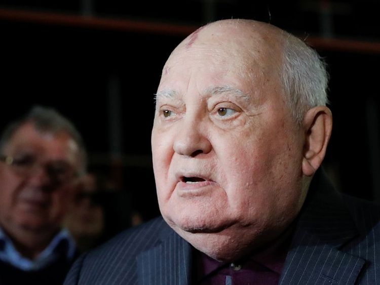 Former Soviet President Mikhail Gorbachev addresses the audience after the Russian premiere of the documentary film "Meeting Gorbachev" in Moscow, Russia November 8, 2018.