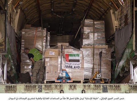 Khalifa Bin Zayed Al Nahyan Foundation dispatches a plane with 30 tonnes of emergency relief to flood-hit Sudanese states