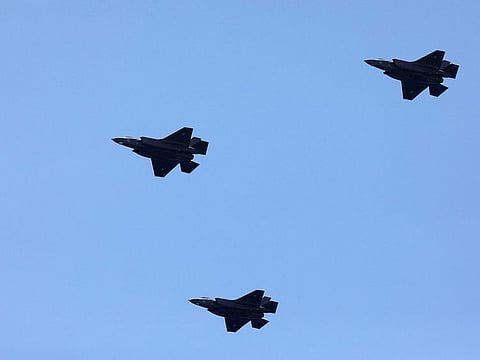 Israeli Air Force F-35 fighter jets fly over the Mediterranean Sea in a file photo.