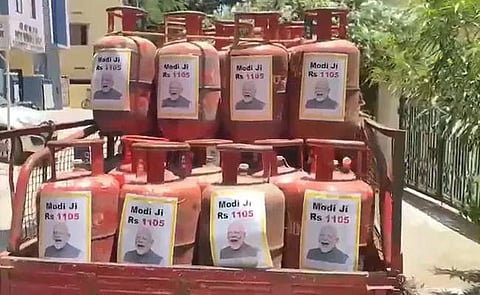 “You wanted pictures of Modi ji, Here you are @nsitharaman Ji,” tweeted TRS leader Krishank Manne with a video clip of Modi’s posters on LPG cylinders.