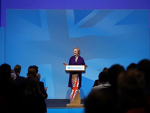 Liz Truss speaks after being announced as Britain's next Prime Minister at The Queen Elizabeth II Centre in London, Britain September 5, 2022.