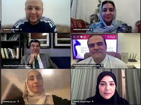 Participants of the meeting with the alumni of the translation workshops held under the umbrella of the ‘Dubai International Program for Writing’.