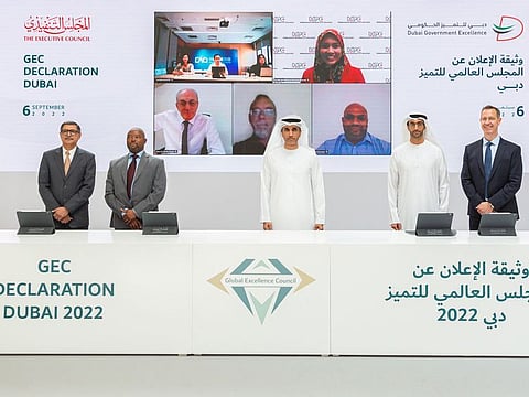 The Dubai Government Excellence Program host the signing of the Global Excellence Council’s Declaration of Principles on Tuesday.