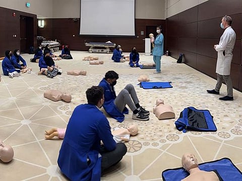 Students from various educational institutes in Abu Dhabi during the summer programme by Mubadala Health’s flagship partner, Cleveland Clinic.