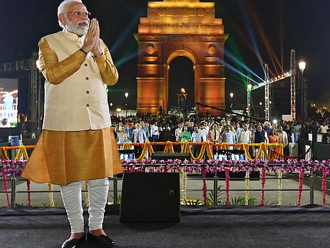 Indian Prime Minister Narendra Modi at the inauguration of the “Kartavya Path”, in New Delhi on Thursday, September 8, 2022.