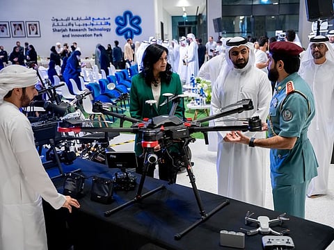 An AI-powered drone from Sharjah Police at the forum