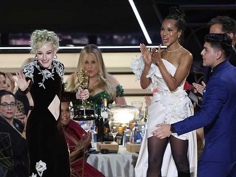 Julia Garner wins Outstanding Supporting Actress In A Drama Series for "Ozark" at the 74th Primetime Emmy Awards held at the Microsoft Theater in Los Angeles, U.S., September 12, 2022.