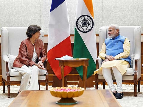 Prime Minister Narendra Modi meets the Minister for Europe and Foreign Affairs of France to India, Catherine Colonna, in New Delhi on Wednesday, September 14, 2022.