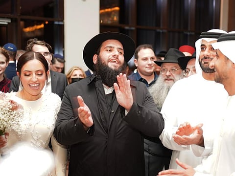 The matrimony of the UAE's first rabbi, Rabbi Levi Duchman, 29, to Lea Hadad, 27, in Abu Dhabi was replete with religious symbolism and tradition. It was held two years after the UAE and Israel formally established relations, following the signing of the Abraham Accords in 2020