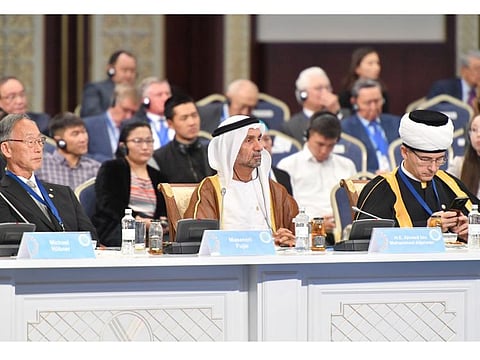 The only way to counter extremist ideologies is to exert more efforts to promote the values of tolerance and moderation, and instill them among the youngsters and generations to come, said Ahmed bin Mohammed Al Jarwan, President of the Global Council for Tolerance and Peace, at the 7th Congress of Leaders of World and Traditional Religions in Kazakhstan.