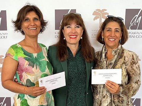 The winners of the Ladies Scotch Foursomes Competition on the Majlis Course recently.