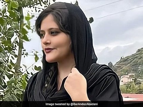 Videos posted on social media showed protesters shouting anti-government slogans after gathering in Saqez, hometown of Mahsa Amini (above), from nearby cities in Iran’s Kurdistan province as they mourned the 22-year-old who died in a hospital in the capital Tehran on Friday.