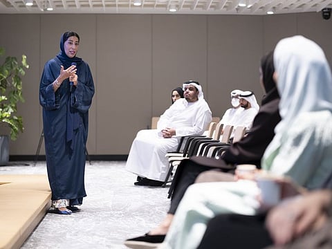 Mona Al Marri, Dubai Media Council's vice chairperson and managing director, interacts with the first cohort
