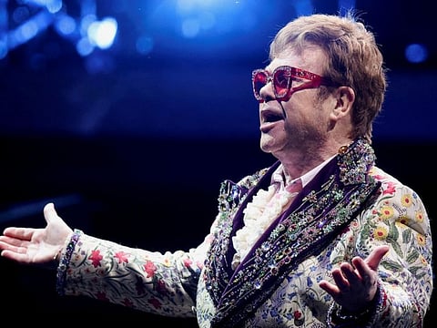 Elton John performs at his Farewell Yellow Brick Road Tour.