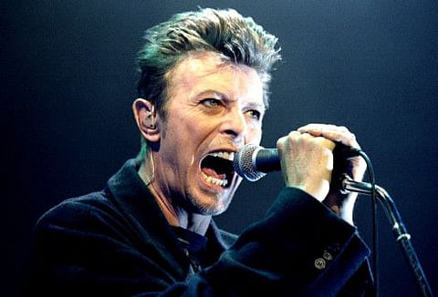 British pop star David Bowie in Vienna on February 4, 1996.