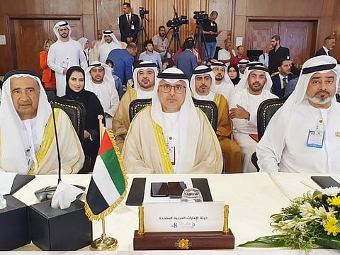 Dr Abdulrahman Al Awar (centre), Minister of Human Resources and Emiratisation, at the conference in Cairo