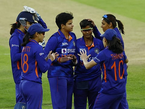 India completed a 3-0 series victory over England in the third and final one-day international after a controversial dismissal by Deepti Sharma.