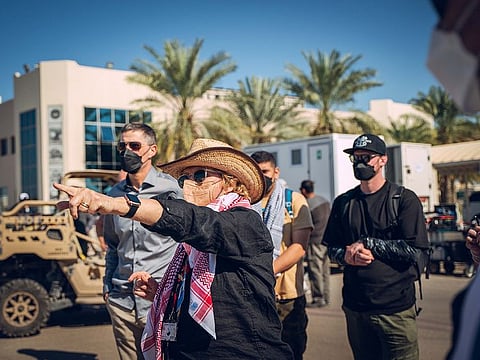 The crew of 'Last Light' film in Abu Dhabi